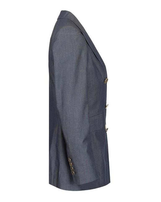 Sartoria Latorre Blue Double-Breasted Blazer