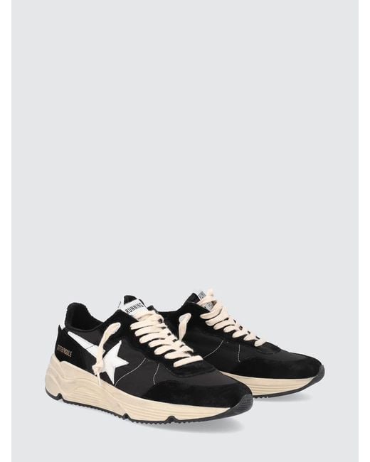 Golden Goose Deluxe Brand Black "Running" Sole Nylon Upper Suede Toe And Spur Leather Sta