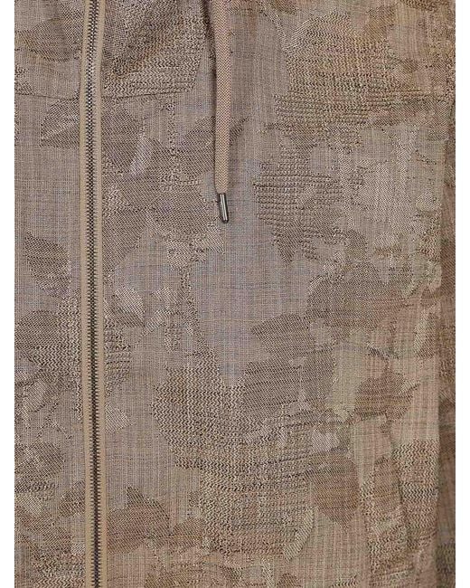 Herno Brown Jacquard Jacket for men