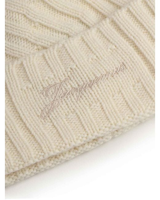 Jacquemus Natural Le Bonnet Tourni Cashmere And Wool Beanie for men