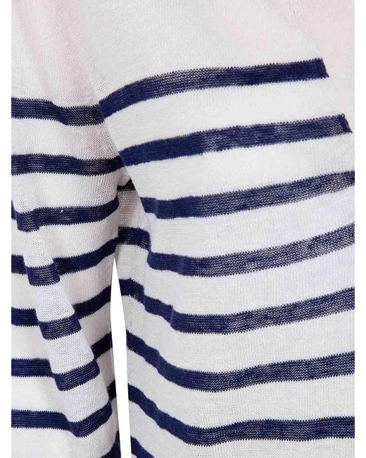 Majestic Filatures Gray Oversized Linen 100 Stripes Polo Shirt