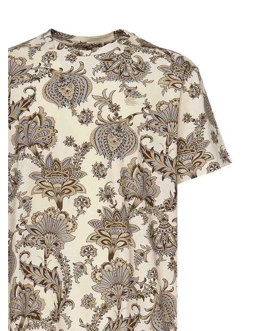 Etro White Paisley-Print T-Shirt for men