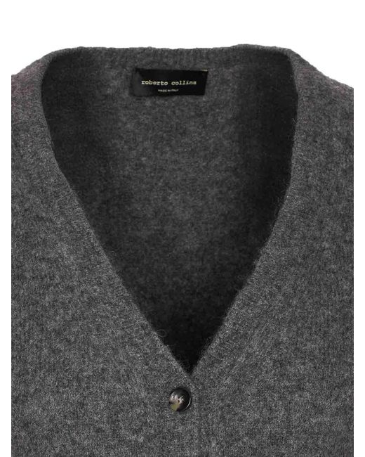 Roberto Collina Gray Cashmere Cardigan
