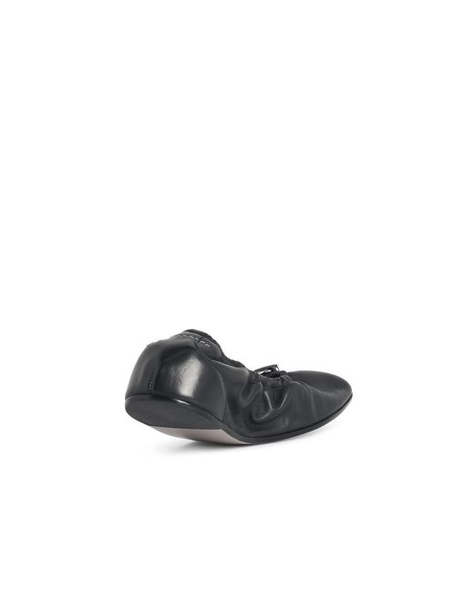 MM6 by Maison Margiela White Leather Ballet Flats
