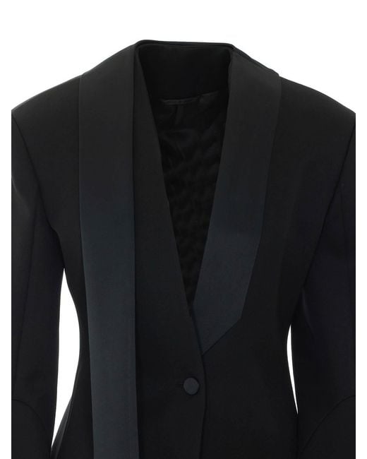 The Attico Black Single-Breasted Blazer