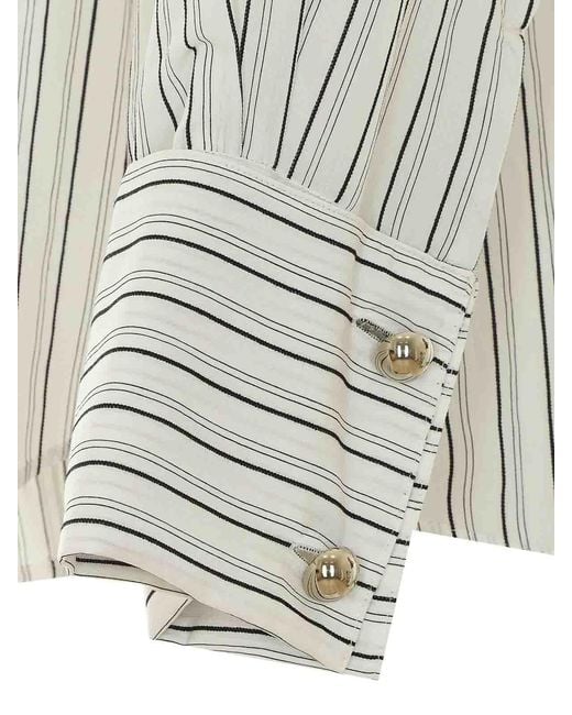Pinko White Colchico Striped Shirt