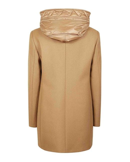 Fay Natural Hooded Wool-Blend Double Coat