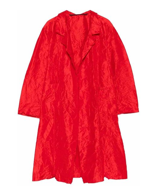 Daniela Gregis Red Cappotto Coat Punto Bianco