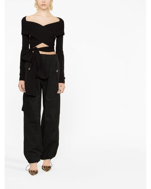 Dolce & Gabbana Black Cut-Out Wrap Top