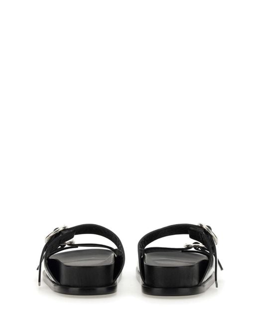 Jil Sander White Leather Sandals With Buckle