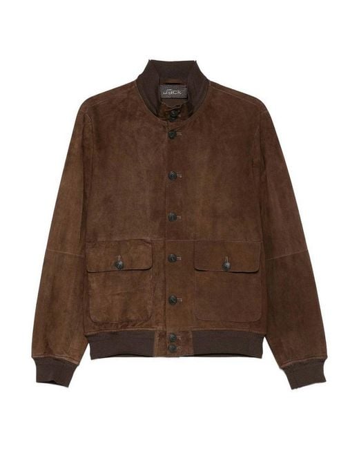 THE JACK AND JACKIE LEATHERS Brown Riverside Jacket for men