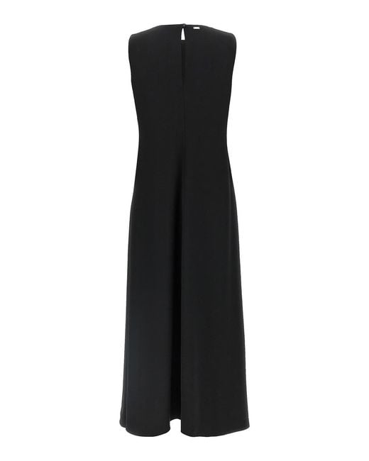 Herno Black Fluid Diagonal Dress
