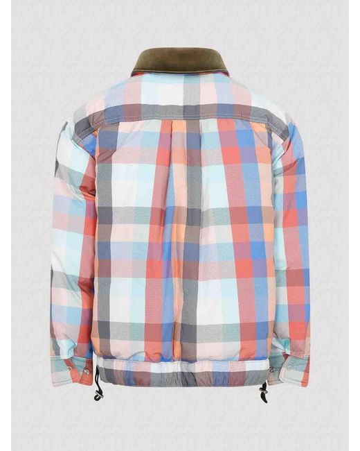 Sacai Blue Plaid Padded Blouson for men