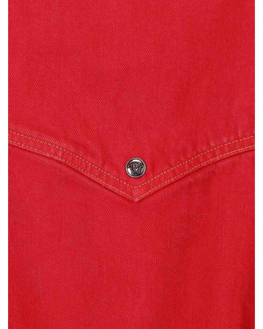 Versace Red Oversized Denim Blouson