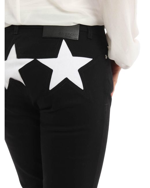 Givenchy Black Star Detailed Slim Trousers
