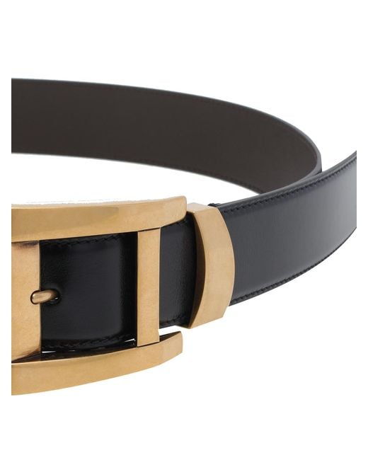 Versace Black Leather Belt 4 Cm for men