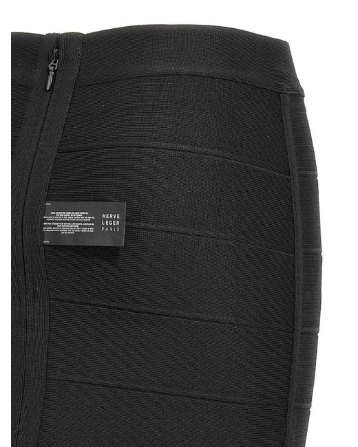 Hervé Léger Black Icon Bandage Pencil Skirt