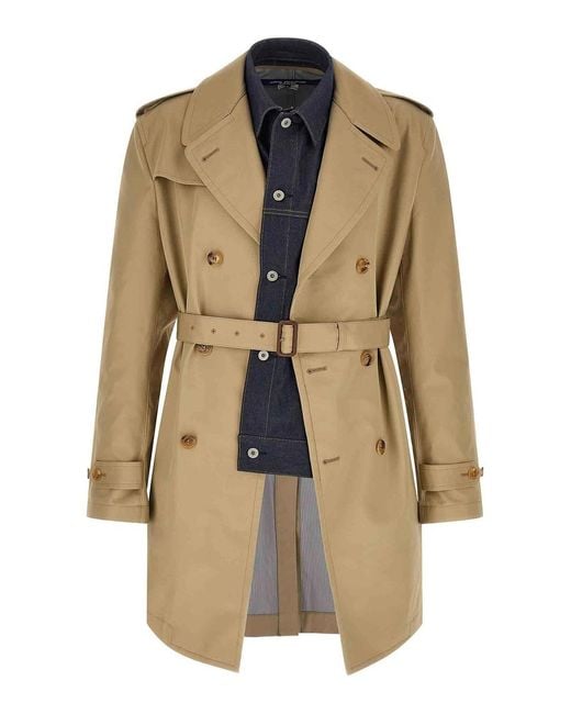 Junya Watanabe Natural Denim Insert Trench Coat for men