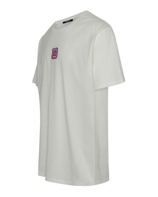 Balmain White Cotton T-Shirt for men