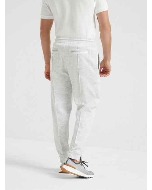 Brunello Cucinelli White Track Pants for men