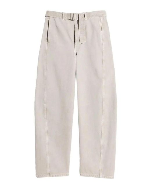 Lemaire White Twisted Belted Pants
