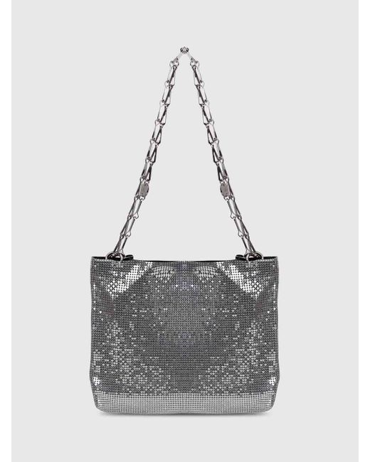 Rabanne Gray Pixel 1969 Shoulder Bag