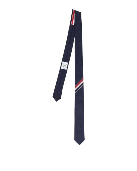 Thom Browne Blue Stripe Detail Tie for men