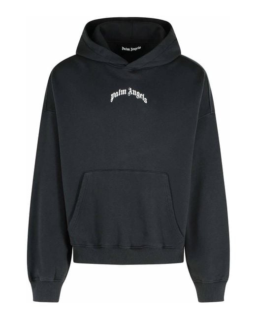 Palm Angels Black Cotton Sweatshirt for men