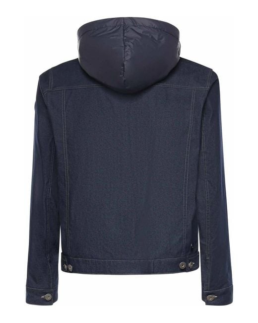 Colmar Blue Denim Jacket With Removable Hood for men