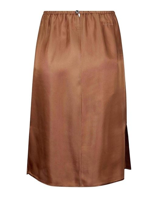 MM6 by Maison Margiela Brown Midi Skirt