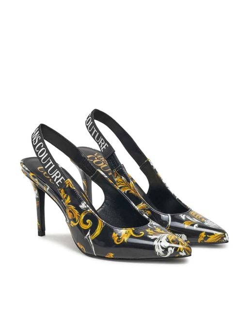 Versace Jeans Couture Metallic Baroque Sling Back