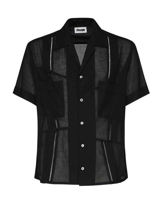 Magliano Black Guayabera Shirt for men