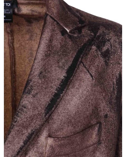 Avant Toi Brown Felted Rever Jacket for men