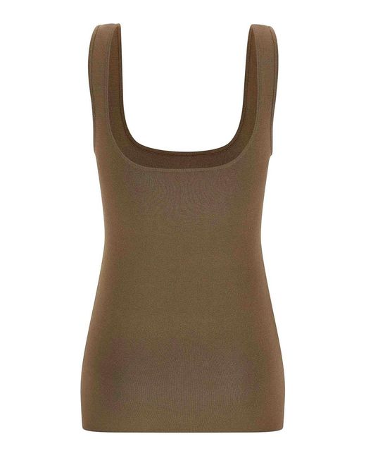Entire studios Brown Square Neckline Top
