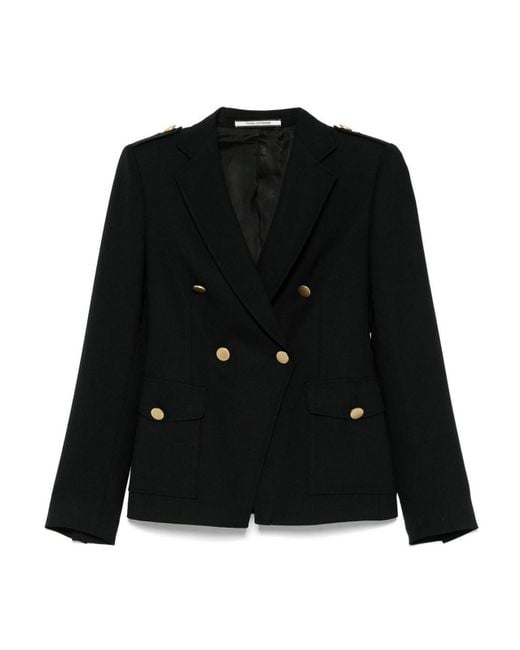 Tagliatore Black Wool Double-Breasted Jacket