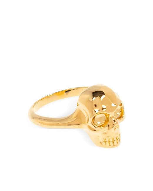 McQueen Metallic Skull Ring
