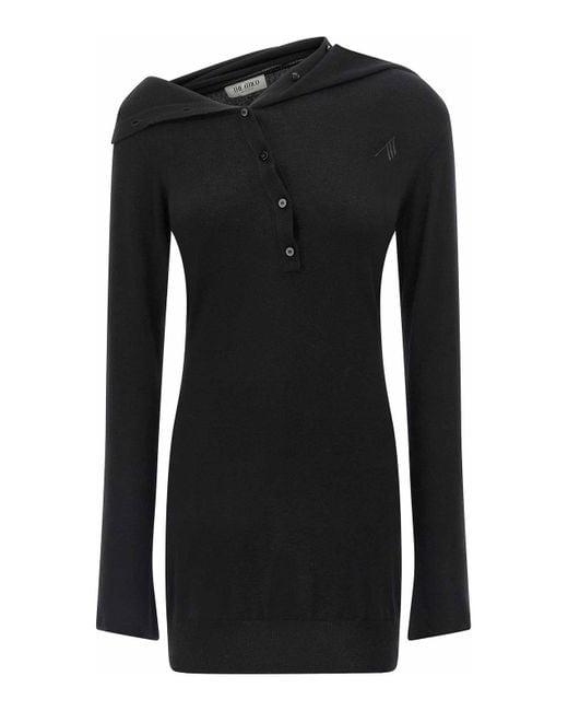 The Attico Black Cashmere Wool Dress