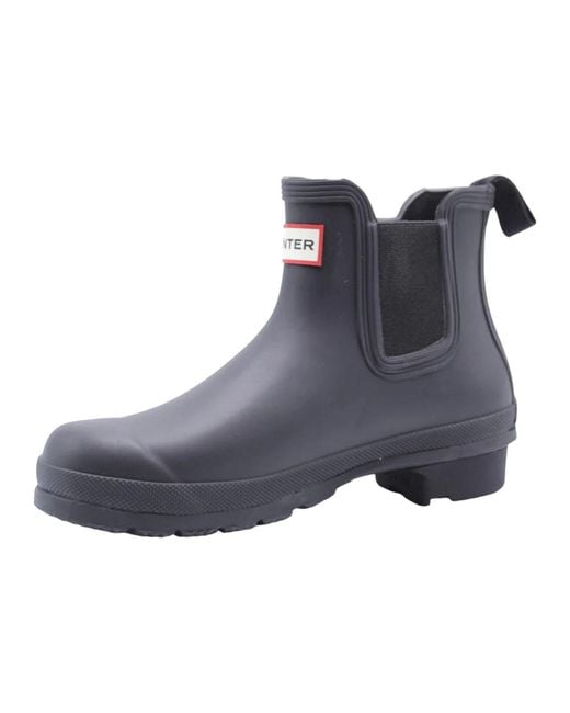 Hunter Blue Ankle Boots