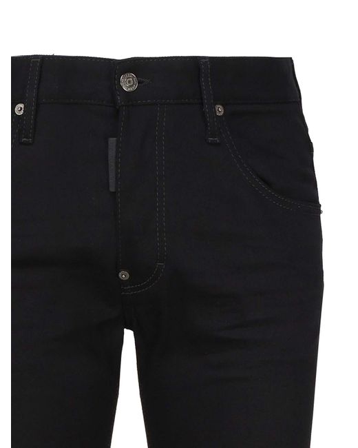 DSquared² Black Five Pocket Jeans In Cotton Denim for men