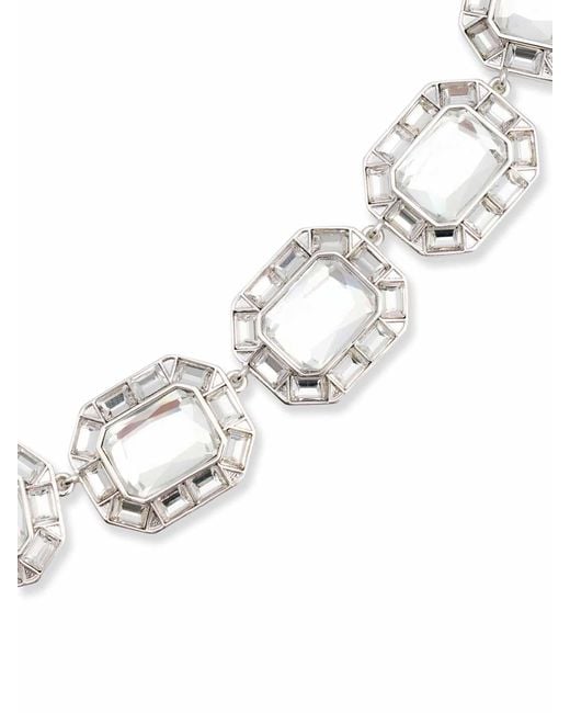 Self-Portrait White Crystal Necklace