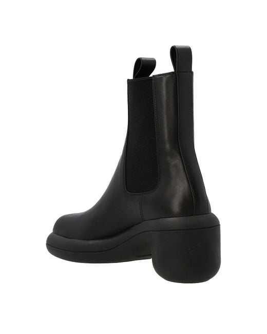 Jil Sander Black Solid Round Toe Boots