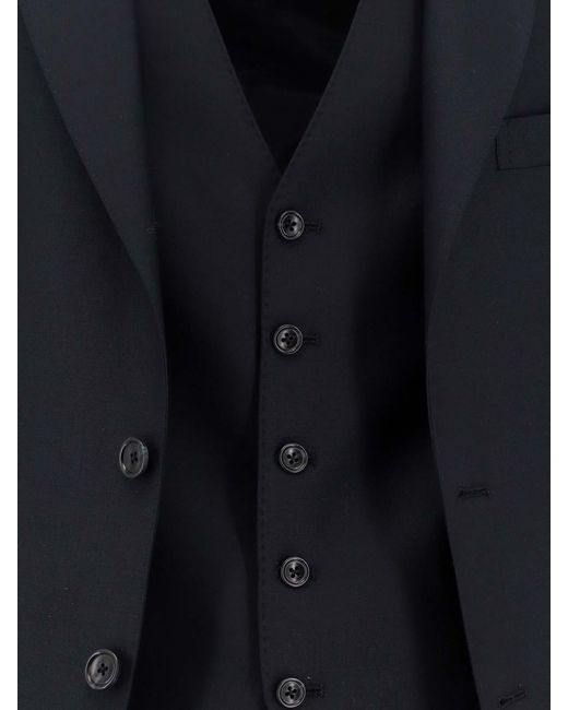 Tagliatore Blue Virgin Wool Suit With Waistcoat for men