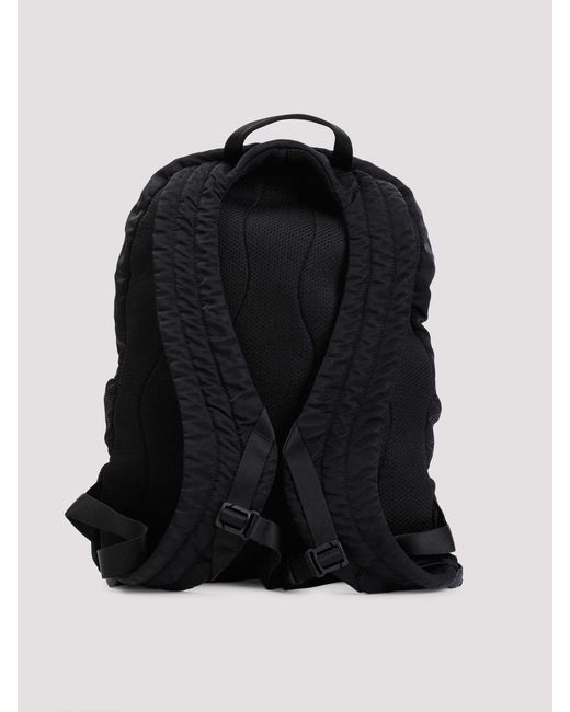 C P Company Black Cp Company Nylon Backpack for men