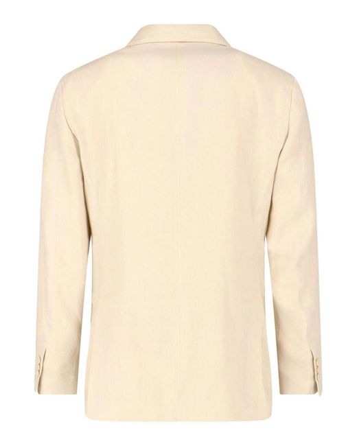 Lardini Natural Double-Breasted Linen Suit for men