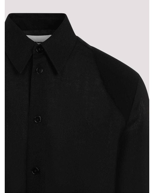 Jil Sander Black Virgin Wool Shirt for men