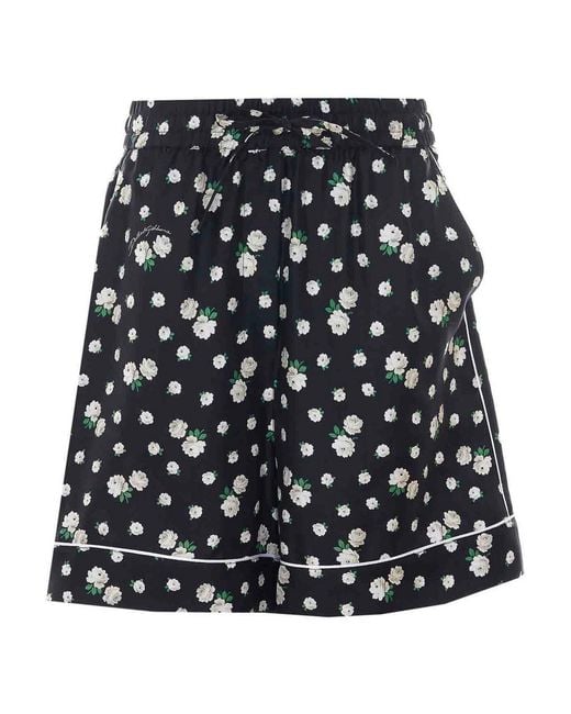 Dolce & Gabbana Black Roses And Lilies Of The Valley-Print Shorts