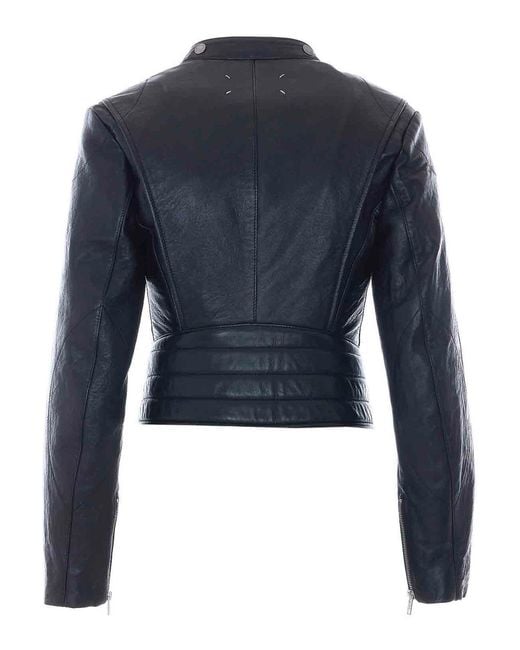 Maison Margiela Blue Leather Jacket