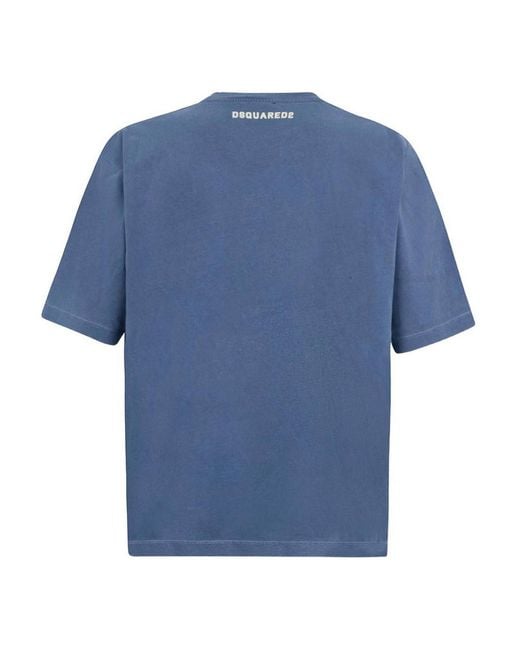DSquared² Blue Loose Fit Tshirt for men