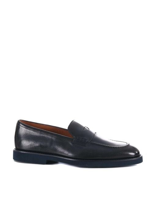 Doucal's Blue Doucals Leather Loafers for men