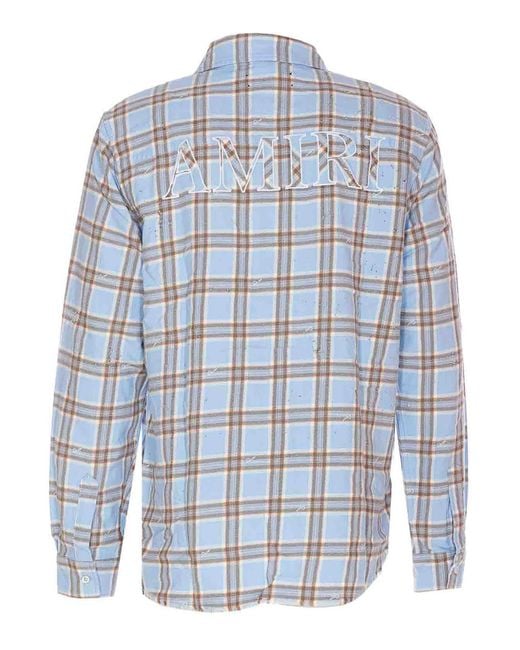 Amiri Blue Sea Check Shirt for men